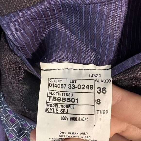 Ted Baker Blazer Mens 36S Purple Wool Endurance Kyle SPJ Two Button Sport Coat - Picture 6 of 8